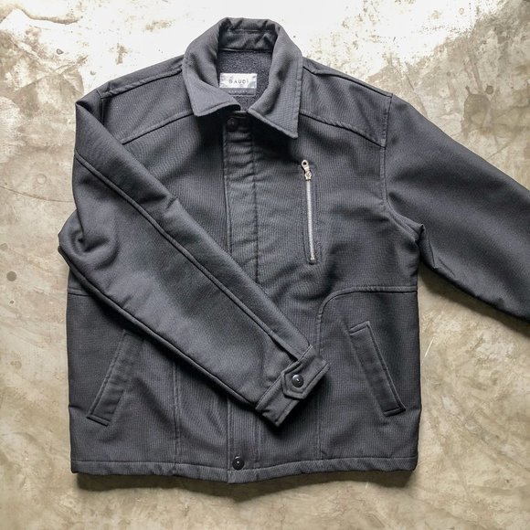 GAUDI Italy 90s vintage black bomber windbreaker jacket Sz L - Picture 1 of 7
